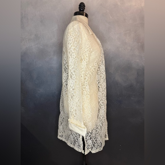 🤍Vintage Lacy Afternoon by Shell Kepler Sheer Lace Blouse - Size Medium🤍 - Picture 4 of 10